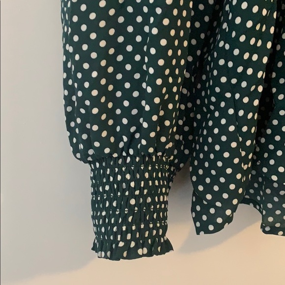 Loft Green Polka-Dot Blouse - Size XL - Picture 2 of 6